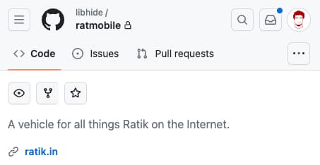 Screenshot of the GitHub repo containing the new website's code
