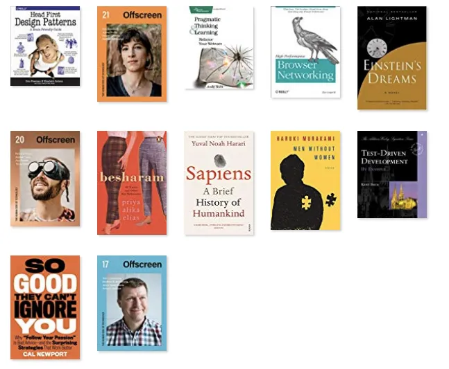 Grid of book covers read in 2019