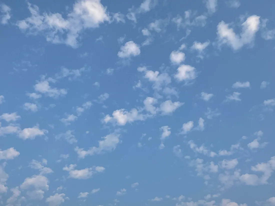 Blue sky with scattered clouds